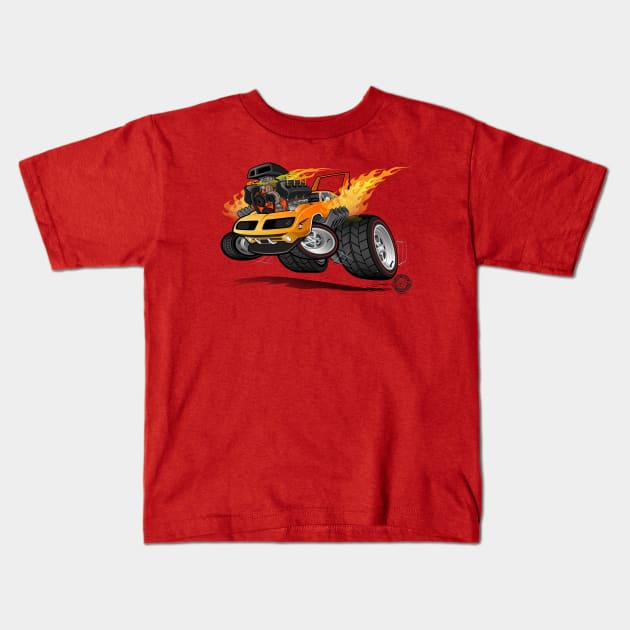 70 Superbird Flames Kids T-Shirt by Goin Ape Studios